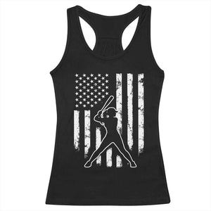Vintage Patriotic Softball Racerback Tank Top Girls Baseball Softball Player American Flag TS10 Black Print Your Wear
