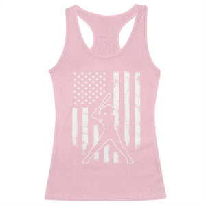 Vintage Patriotic Softball Racerback Tank Top Girls Baseball Softball Player American Flag TS10 Light Pink Print Your Wear