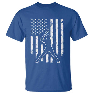 Vintage Patriotic Softball T Shirt Girls Baseball Softball Player American Flag TS10 Royal Blue Print Your Wear