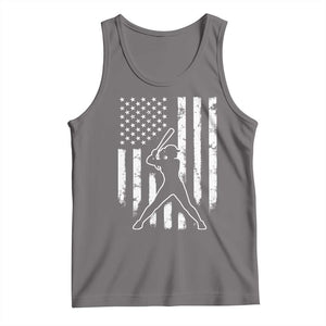 Vintage Patriotic Softball Tank Top Girls Baseball Softball Player American Flag TS10 Deep Heather Print Your Wear
