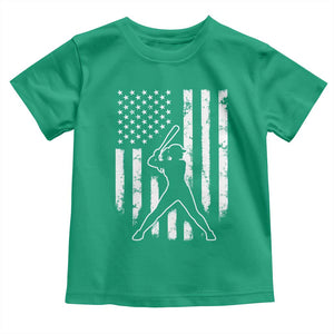 Vintage Patriotic Softball Toddler T Shirt Girls Baseball Softball Player American Flag TS10 Irish Green Print Your Wear