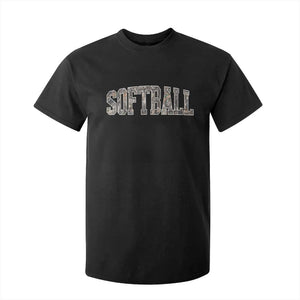 Camo Softball T Shirt For Kid Vintage Camouflage Softball Varsity Game Day TS10 Black Print Your Wear