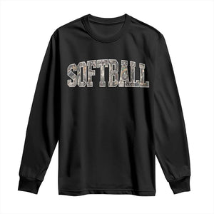 Camo Softball Long Sleeve Shirt Vintage Camouflage Softball Varsity Game Day TS10 Black Print Your Wear