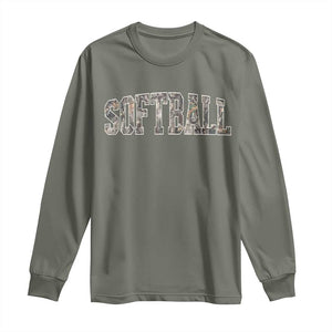 Camo Softball Long Sleeve Shirt Vintage Camouflage Softball Varsity Game Day TS10 Military Green Print Your Wear