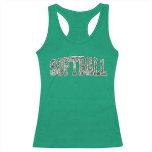 Camo Softball Racerback Tank Top Vintage Camouflage Softball Varsity Game Day TS10 Irish Green Print Your Wear