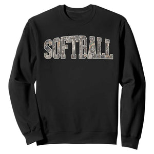 Camo Softball Sweatshirt Vintage Camouflage Softball Varsity Game Day TS10 Black Print Your Wear