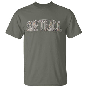 Camo Softball T Shirt Vintage Camouflage Softball Varsity Game Day TS10 Military Green Print Your Wear