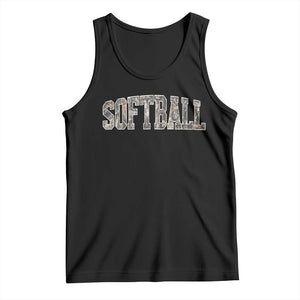 Camo Softball Tank Top Vintage Camouflage Softball Varsity Game Day TS10 Black Print Your Wear