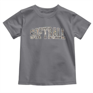 Camo Softball Toddler T Shirt Vintage Camouflage Softball Varsity Game Day TS10 Charcoal Print Your Wear