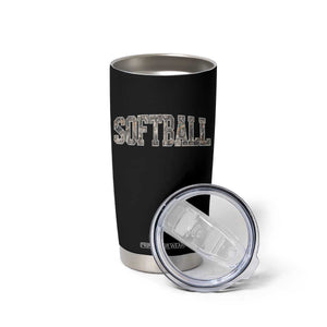 Camo Softball Tumbler Cup Vintage Camouflage Softball Varsity Game Day TS10 Print Your Wear