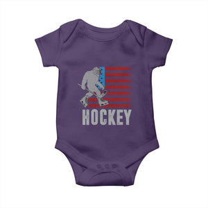 Hockey Bigfoot USA Flag Baby Onesie Vintage Patriotic Ice Hockey Player TS10 Purple Print Your Wear