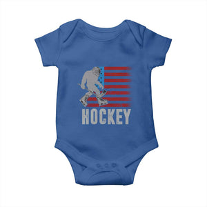 Hockey Bigfoot USA Flag Baby Onesie Vintage Patriotic Ice Hockey Player TS10 Royal Blue Print Your Wear