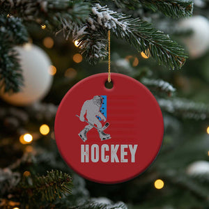 Hockey Bigfoot USA Flag Christmas Ornament Vintage Patriotic Ice Hockey Player TS10 Print Your Wear