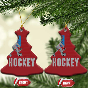 Hockey Bigfoot USA Flag Christmas Ornament Vintage Patriotic Ice Hockey Player TS10 Christmas Tree Red Print Your Wear