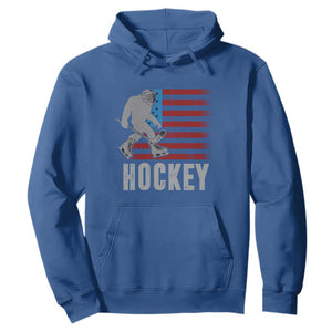 Hockey Bigfoot USA Flag Hoodie Vintage Patriotic Ice Hockey Player TS10 Royal Blue Print Your Wear