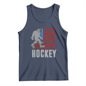 Hockey Bigfoot USA Flag Tank Top Vintage Patriotic Ice Hockey Player TS10 Navy Print Your Wear