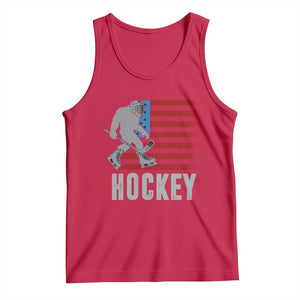 Hockey Bigfoot USA Flag Tank Top Vintage Patriotic Ice Hockey Player TS10 Red Print Your Wear