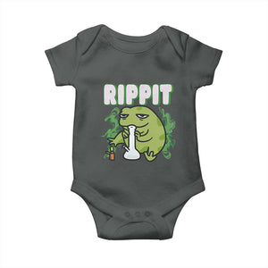 Rippit Frog Meme Baby Onesie Funny Stoner Bong Rip TS10 Dark Heather Print Your Wear