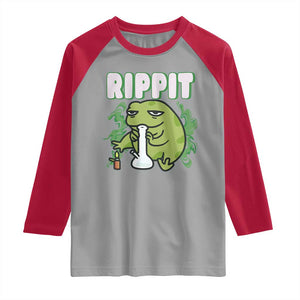 Rippit Frog Meme Raglan Shirt Funny Stoner Bong Rip TS10 Sport Gray Red Print Your Wear