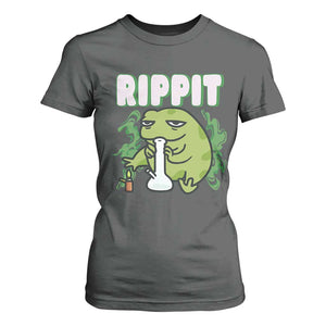 Rippit Frog Meme T Shirt For Women Funny Stoner Bong Rip TS10 Dark Heather Print Your Wear