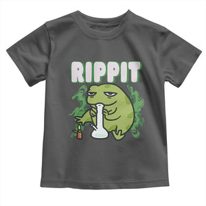 Rippit Frog Meme Toddler T Shirt Funny Stoner Bong Rip TS10 Dark Heather Print Your Wear
