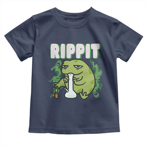 Rippit Frog Meme Toddler T Shirt Funny Stoner Bong Rip TS10 Navy Print Your Wear