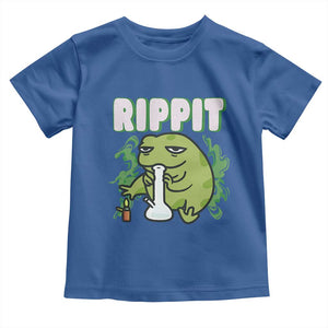 Rippit Frog Meme Toddler T Shirt Funny Stoner Bong Rip TS10 Royal Blue Print Your Wear