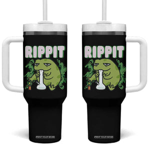 Rippit Frog Meme Tumbler With Handle Funny Stoner Bong Rip TS10 One Size: 40 oz Black Print Your Wear