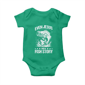 Funny Fishing Baby Onesie Even Jesus Had A Fish Story Funny Christian Fisherman TS10 Irish Green Print Your Wear