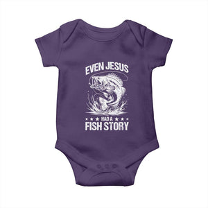 Funny Fishing Baby Onesie Even Jesus Had A Fish Story Funny Christian Fisherman TS10 Purple Print Your Wear