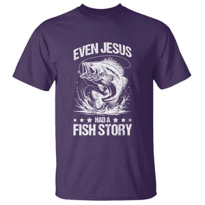 Funny Fishing T Shirt Even Jesus Had A Fish Story Funny Christian Fisherman TS10 Purple Print Your Wear