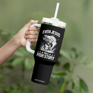 Funny Fishing Tumbler With Handle Even Jesus Had A Fish Story Funny Christian Fisherman TS10 Print Your Wear
