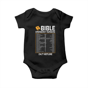 Bible Emergency Numbers Baby Onesie Funny Christian Bible Jesus Religious TS10 Black Print Your Wear