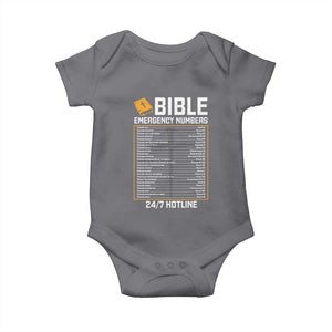 Bible Emergency Numbers Baby Onesie Funny Christian Bible Jesus Religious TS10 Charcoal Print Your Wear