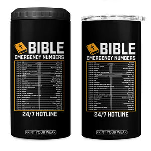 Bible Emergency Numbers 4 in 1 Can Cooler Tumbler Funny Christian Bible Jesus Religious TS10 One Size: 16 oz Black Print Your Wear