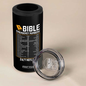 Bible Emergency Numbers 4 in 1 Can Cooler Tumbler Funny Christian Bible Jesus Religious TS10 Print Your Wear