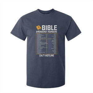 Bible Emergency Numbers T Shirt For Kid Funny Christian Bible Jesus Religious TS10 Navy Print Your Wear