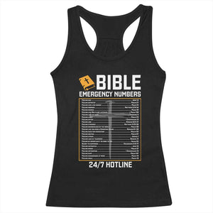 Bible Emergency Numbers Racerback Tank Top Funny Christian Bible Jesus Religious TS10 Black Print Your Wear
