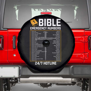 Bible Emergency Numbers Spare Tire Cover Funny Christian Bible Jesus Religious TS10 Black Print Your Wear