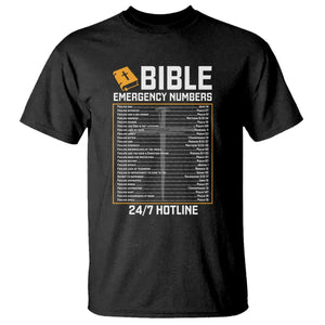 Bible Emergency Numbers T Shirt Funny Christian Bible Jesus Religious TS10 Black Print Your Wear