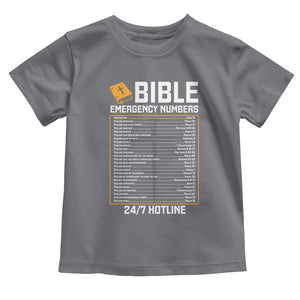 Bible Emergency Numbers Toddler T Shirt Funny Christian Bible Jesus Religious TS10 Charcoal Print Your Wear
