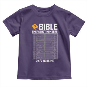 Bible Emergency Numbers Toddler T Shirt Funny Christian Bible Jesus Religious TS10 Purple Print Your Wear
