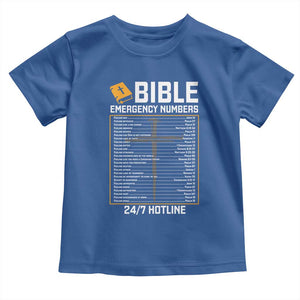 Bible Emergency Numbers Toddler T Shirt Funny Christian Bible Jesus Religious TS10 Royal Blue Print Your Wear