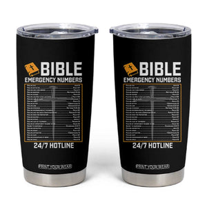 Bible Emergency Numbers Tumbler Cup Funny Christian Bible Jesus Religious TS10 Black Print Your Wear