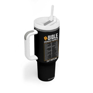 Bible Emergency Numbers Tumbler With Handle Funny Christian Bible Jesus Religious TS10 Print Your Wear