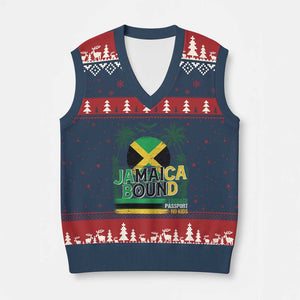 Jamaican Travel V-Neck Knit Sweater Vest Straight Trippin Jamaica Vacation Retro TS10 Navy Red Print Your Wear
