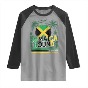 Jamaican Travel Raglan Shirt Straight Trippin Jamaica Vacation Retro TS10 Sport Gray Black Print Your Wear