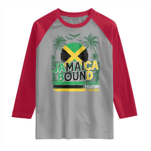 Jamaican Travel Raglan Shirt Straight Trippin Jamaica Vacation Retro TS10 Sport Gray Red Print Your Wear