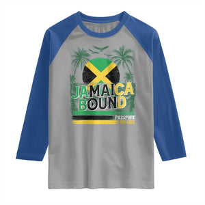 Jamaican Travel Raglan Shirt Straight Trippin Jamaica Vacation Retro TS10 Sport Gray Royal Print Your Wear