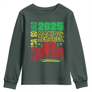 Vacation Jamaica 2025 Youth Sweatshirt Matching Family Jamaica Squad TS10 Dark Forest Green Print Your Wear